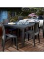 Rattan style plastic table Queen Anthracite