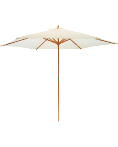 Round shape parasol indonesian hardwood 2.7m Natural colour