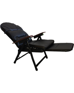 FOLDING CHAIR WITH FOOTREST BROWN
