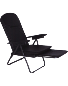 FOLDING CHAIR WITH FOOTREST BLACK