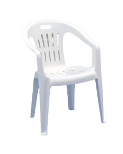 WHITE LOW BACK STACKABLE CHAIR 
