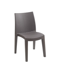 Lady stackable rattan style chair Mocha