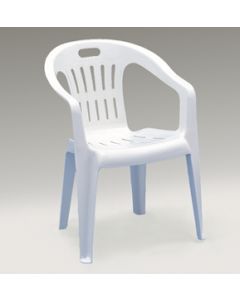 WHITE LOW BACK STACKABLE CHAIR 