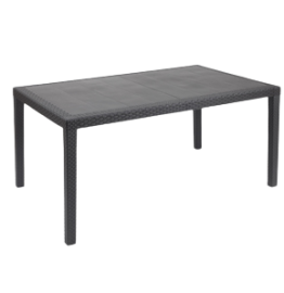 Rattan style plastic table Prince Anthracite