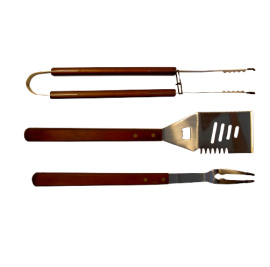 3 piece bbq tool set - stainless steel