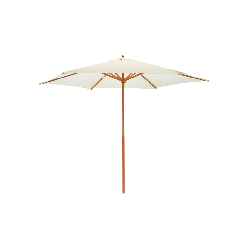 Round shape parasol indonesian hardwood 2.7m Natural colour