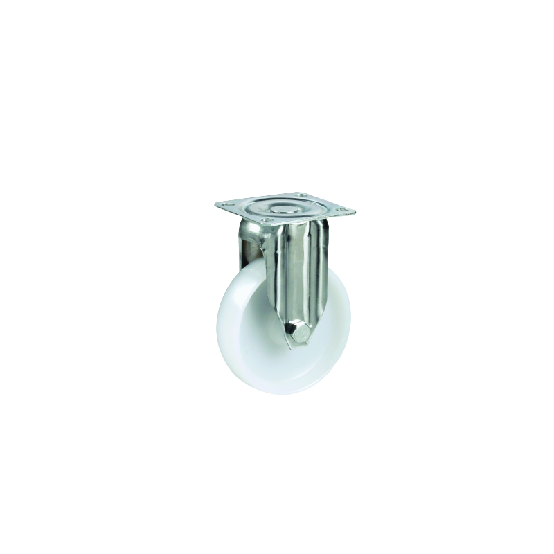 CEBORA Nylon Industrial Castor Wheel   100 mm - 80 kg Heavy Duty NYLON Wheel | Fixed pressed steel housing with square plate fitting| NYLON Castor Wheel for Trolleys | Lockable Caster for Furniture | TNFP100