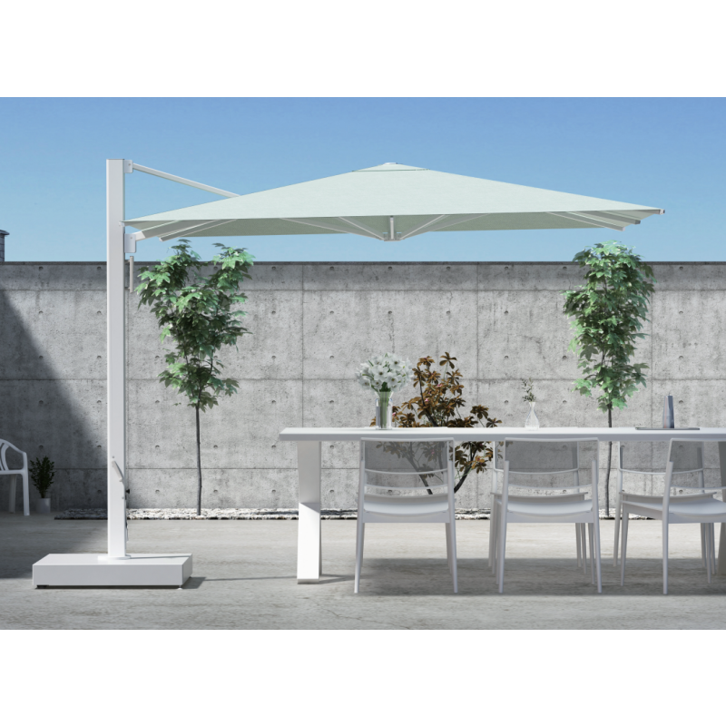 Olivo Windproof Luxury Hanging Umbrella 3 x 4m with LED Lighting | Heavy Duty Cantilever Parasol with 300kg Marble Base for Restaurants and Villas