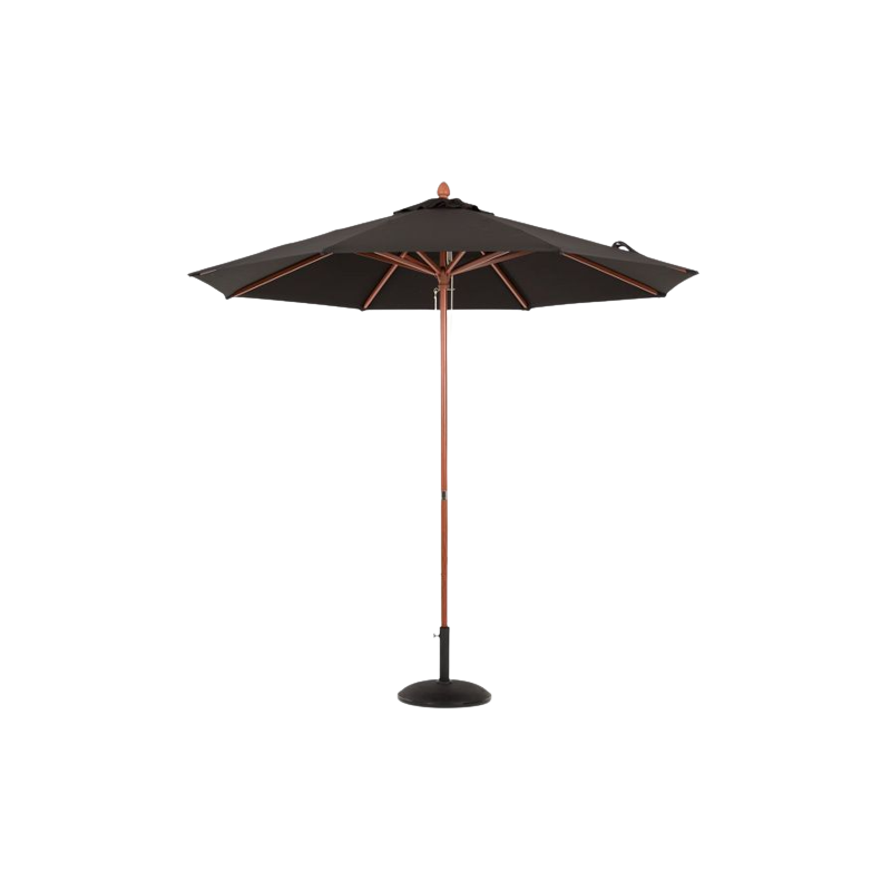 Round Shape Parasol Indonesian Hardwood 2.7m Black Colour