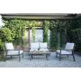 PROMO | Rotterdam Duo 4-Seater Sofa Set Anthracite Aluminium + Teak Finish